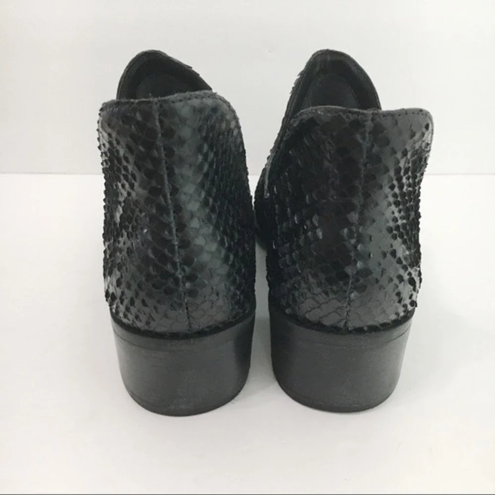 Matisse‎ Size 8 Black Leather Textured Snakeskin Leather Boots Shooties Shoes